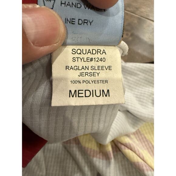 Sqaudra Cycling Jersey Mens Gray Power Bar Full Zip Size M MEDIUM Made In USA - Picture 9 of 11